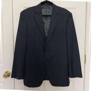 Lauren Ralph Lauren 42R Gray w/ Blue Pinstripe Wool Blazer Sport Coat Jacket